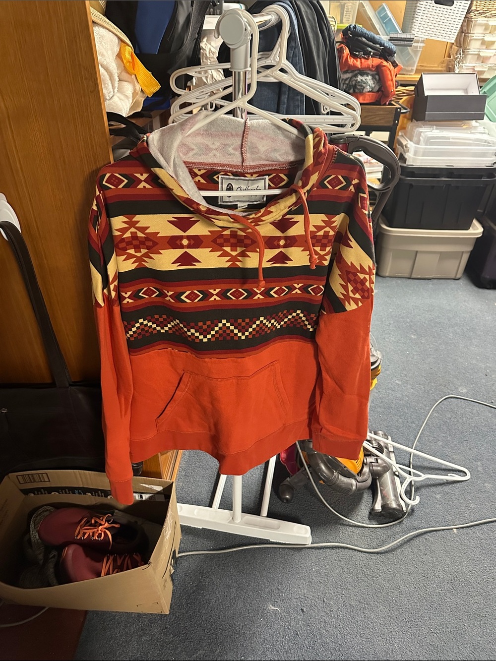 Rust Aztec-Pattern Pullover Hoodie Sweater by O'Neill